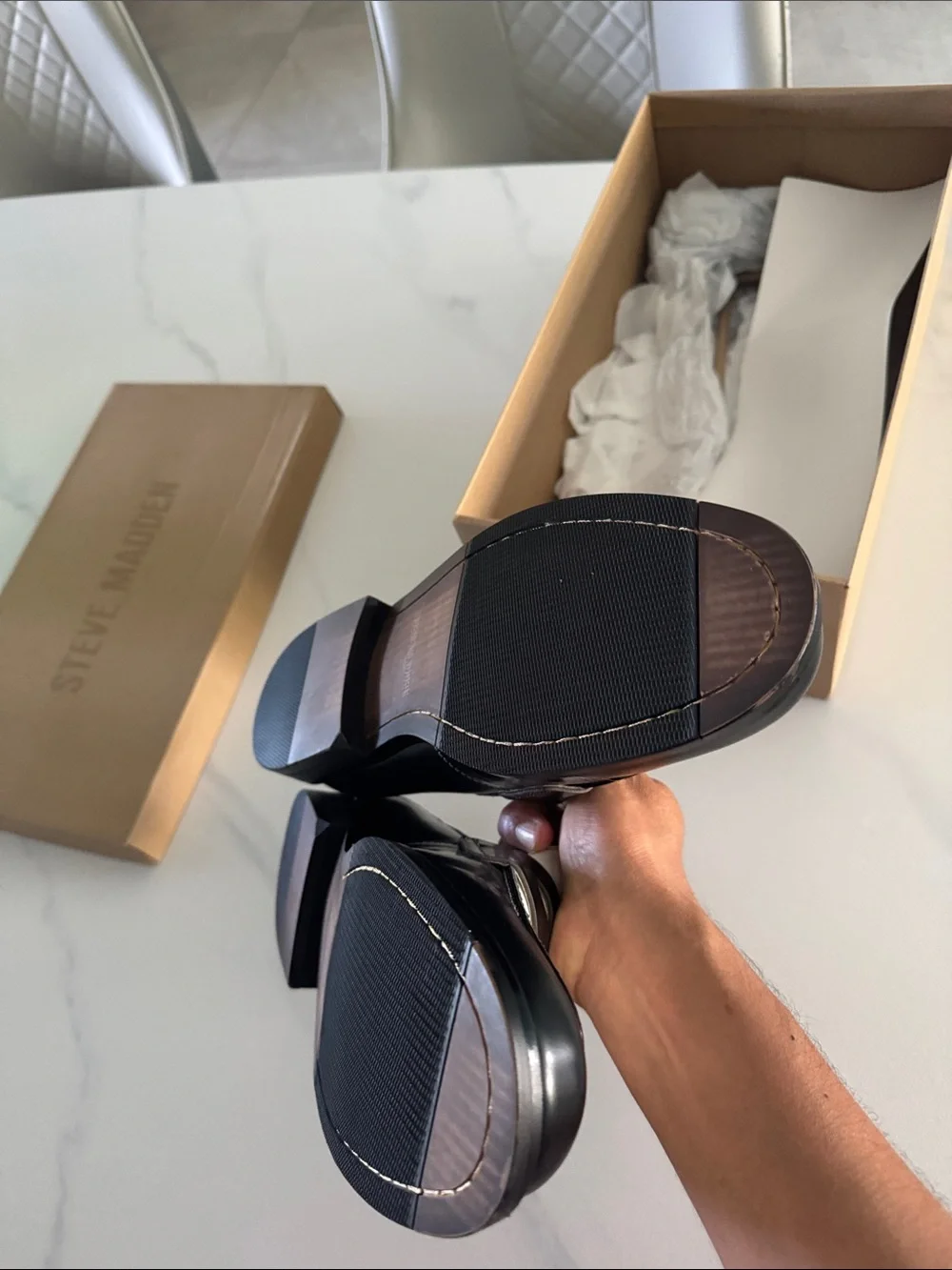 NATAN BLACK/WHITE LEATHER